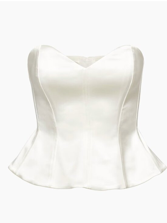 Aritzia Tops - Strapless satin sweetheart bustier top | Aritzia